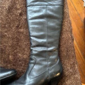 Born Black Leather heeled Boots, 2” heel